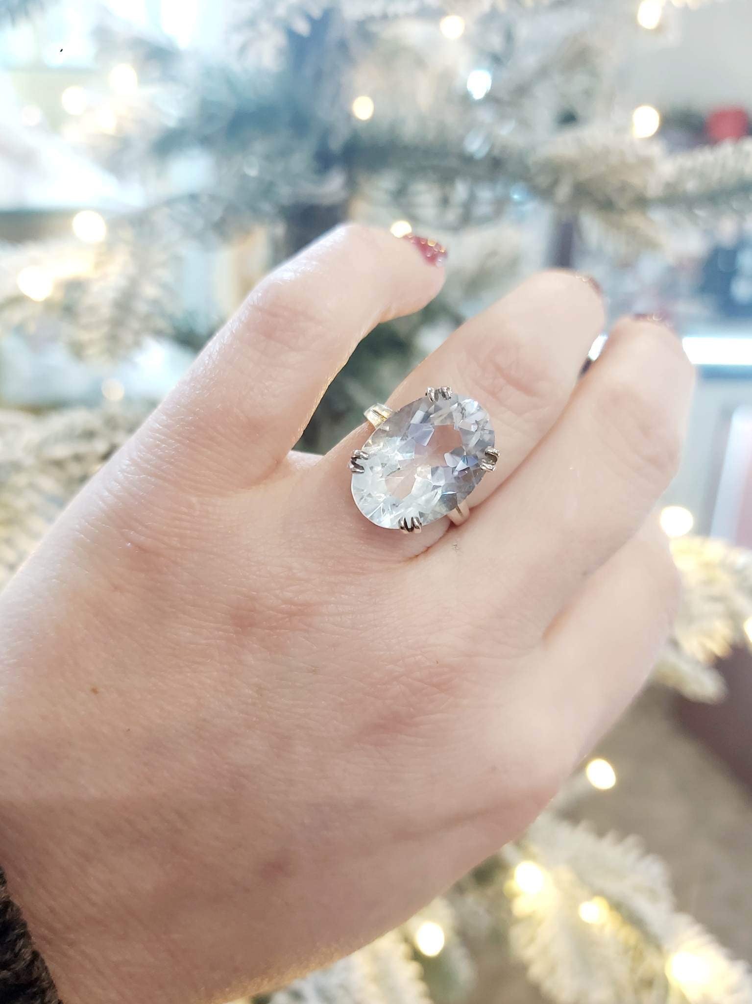14k matt gold clover diamond white topaz engagement ring MR45176 –  mastini.com